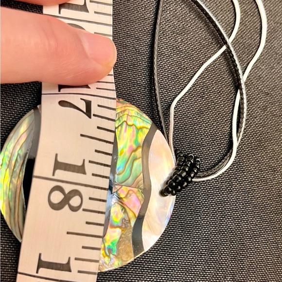 Abalone or MOP Multicolor Pendant Necklace Sterling Chain Beach Statement Gift - Picture 9 of 16